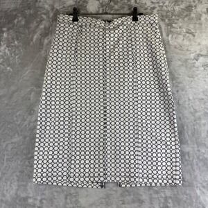 Maeve Anthropologie Pencil Skirt Women's M Black White Geometric Full Zip (1387)